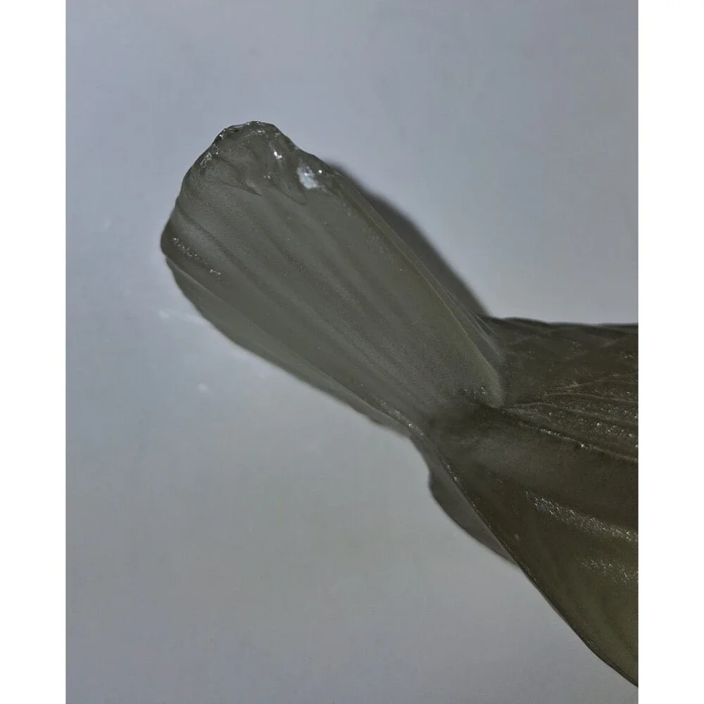 VTG Frosted Glass Bird Figurines Set of 4 Dove Sparrow Pigeon Art Glass 1960-80s